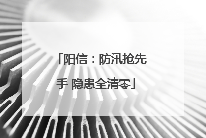 阳信：防汛抢先手 隐患全清零
