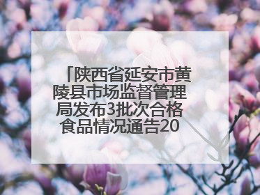 陕西省延安市黄陵县市场监督管理局发布3批次合格食品情况通告2025年第2号