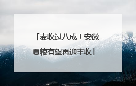 麦收过八成！安徽夏粮有望再迎丰收
