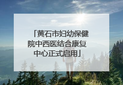 黄石市妇幼保健院中西医结合康复中心正式启用
