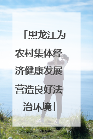 黑龙江为农村集体经济健康发展营造良好法治环境