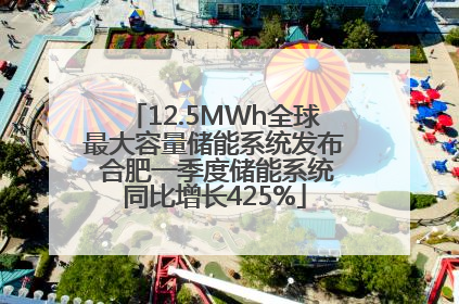 12.5MWh全球最大容量储能系统发布 合肥一季度储能系统同比增长425%