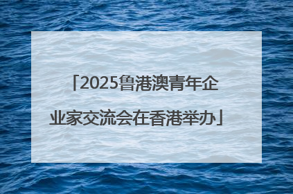 2025鲁港澳青年企业家交流会在香港举办