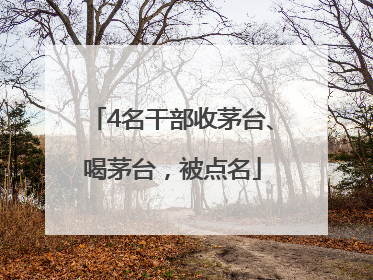 4名干部收茅台、喝茅台，被点名
